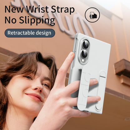 For Galaxy Z Fold8 5G Star Pattern Wristband Holder Integrated Film Phone Case - White - EDA009849801A