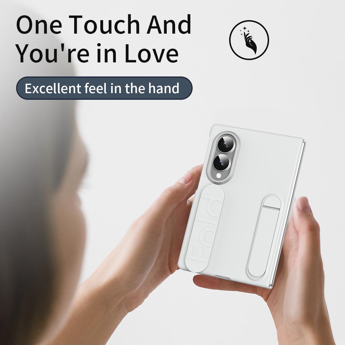 For Galaxy Z Fold8 5G Star Pattern Wristband Holder Integrated Film Phone Case - White - EDA009849801A