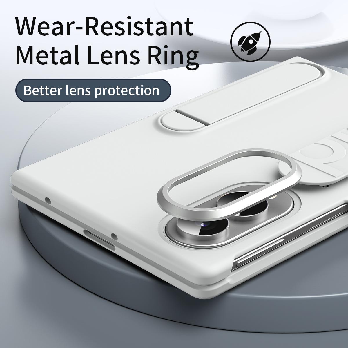 For Galaxy Z Fold8 5G Star Pattern Wristband Holder Integrated Film Phone Case - White - EDA009849801A