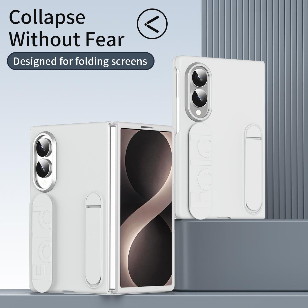 For Galaxy Z Fold8 5G Star Pattern Wristband Holder Integrated Film Phone Case - White - EDA009849801A