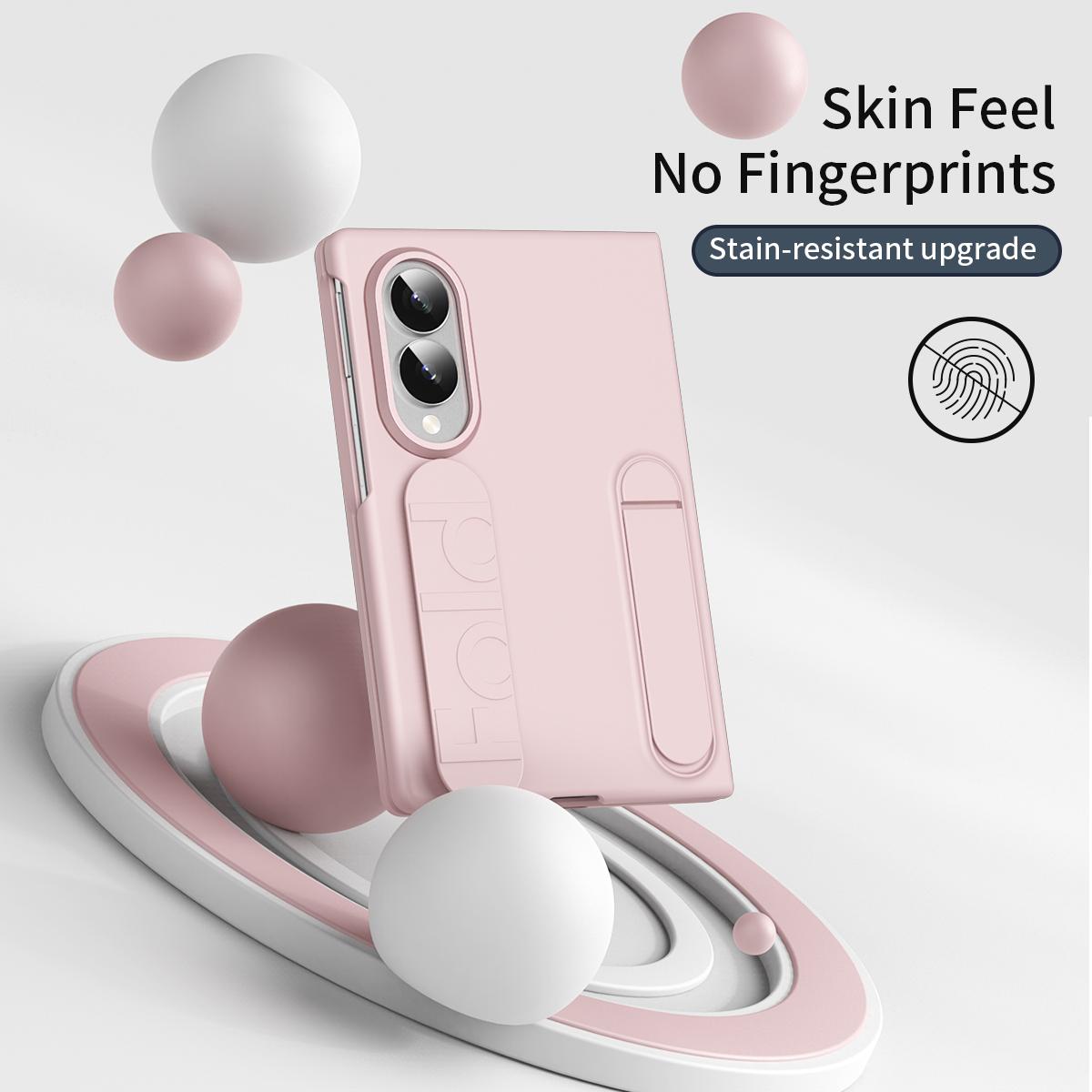 For Galaxy Z Fold8 5G Star Pattern Wristband Holder Integrated Film Phone Case - Pink - EDA009849801B