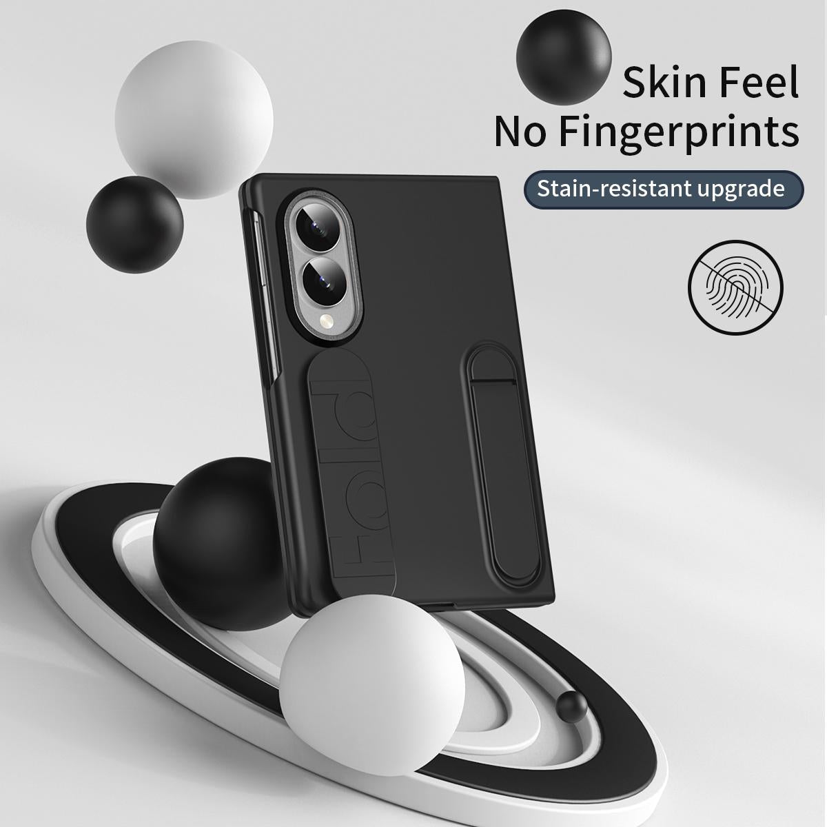 For Galaxy Z Fold8 5G Star Pattern Wristband Holder Integrated Film Phone Case - Black - EDA009849801C
