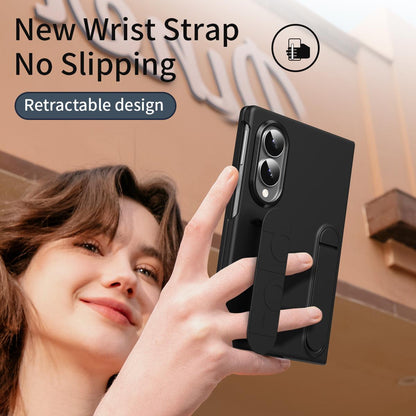 For Galaxy Z Fold8 5G Star Pattern Wristband Holder Integrated Film Phone Case - Black - EDA009849801C