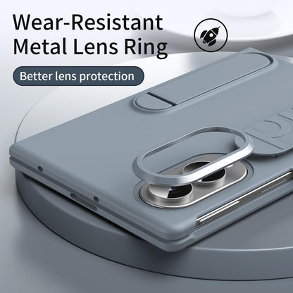 For Galaxy Z Fold8 5G Star Pattern Wristband Holder Integrated Film Phone Case - Grey - EDA009849801D