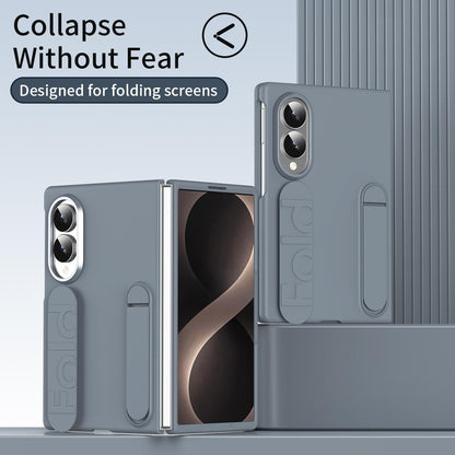 For Galaxy Z Fold8 5G Star Pattern Wristband Holder Integrated Film Phone Case - Grey - EDA009849801D