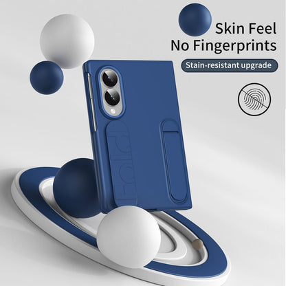 For Galaxy Z Fold8 5G Star Pattern Wristband Holder Integrated Film Phone Case - Blue - EDA009849801E