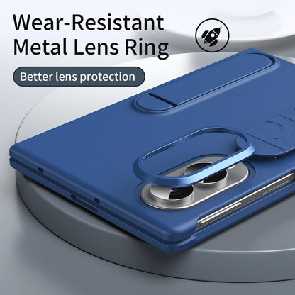 For Galaxy Z Fold8 5G Star Pattern Wristband Holder Integrated Film Phone Case - Blue - EDA009849801E