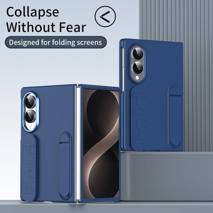 For Galaxy Z Fold8 5G Star Pattern Wristband Holder Integrated Film Phone Case - Blue - EDA009849801E