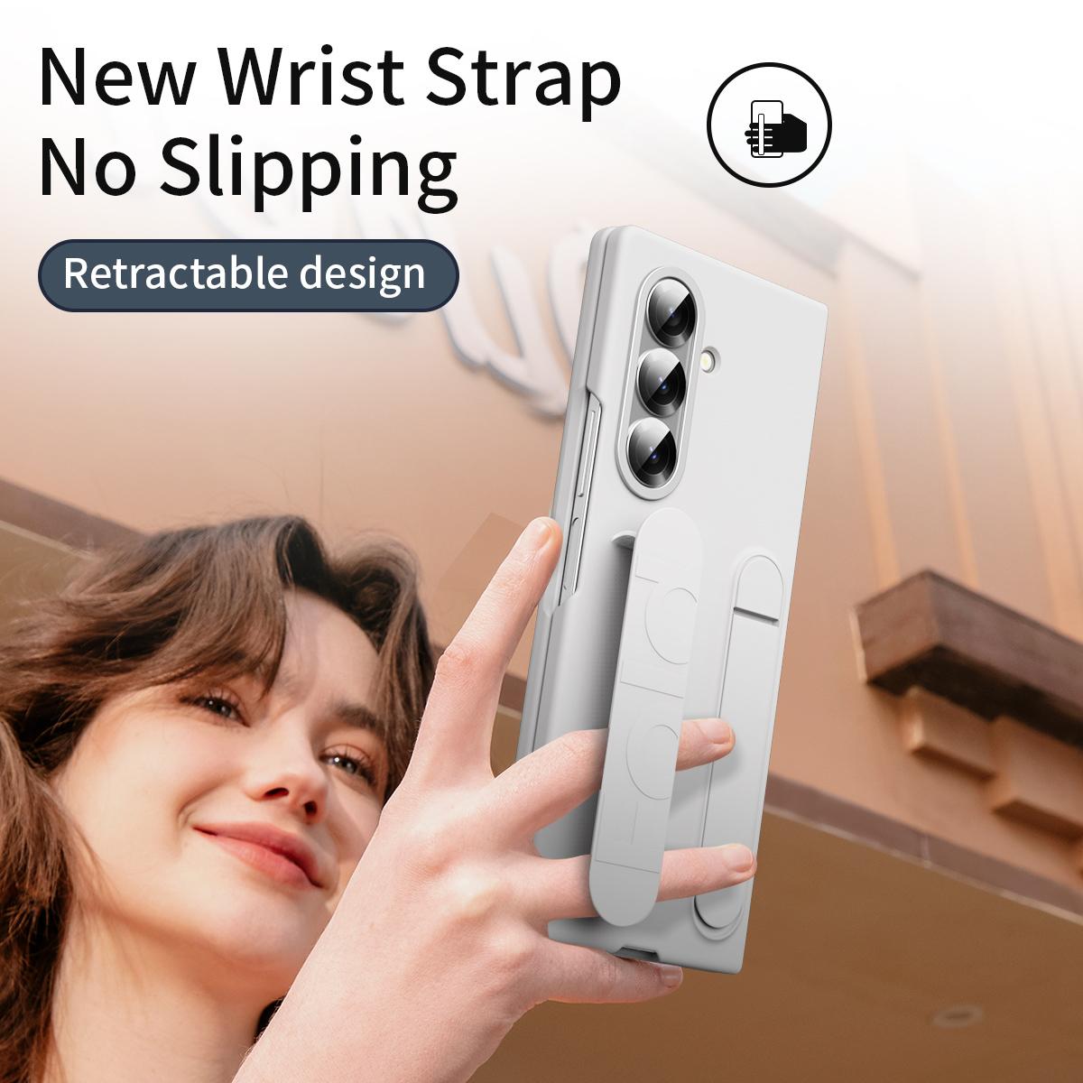For Galaxy Z Fold8 Ultra 5G Star Pattern Wristband Holder Integrated Film Phone Case - White - EDA009849802A
