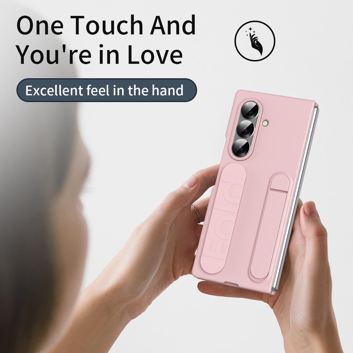 For Galaxy Z Fold8 Ultra 5G Star Pattern Wristband Holder Integrated Film Phone Case - Pink - EDA009849802B