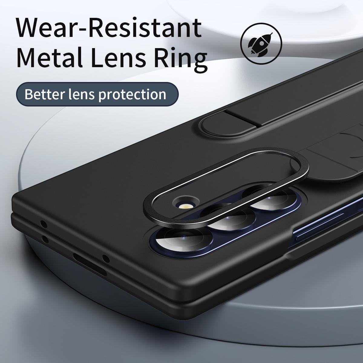 For Galaxy Z Fold8 Ultra 5G Star Pattern Wristband Holder Integrated Film Phone Case - Black - EDA009849802C