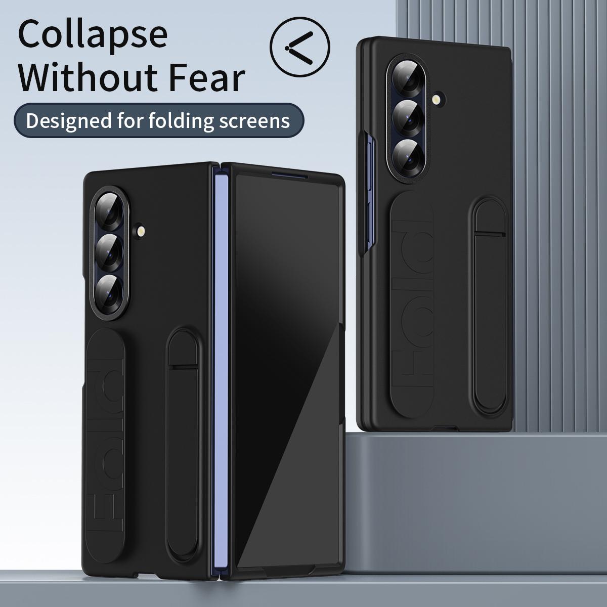 For Galaxy Z Fold8 Ultra 5G Star Pattern Wristband Holder Integrated Film Phone Case - Black - EDA009849802C