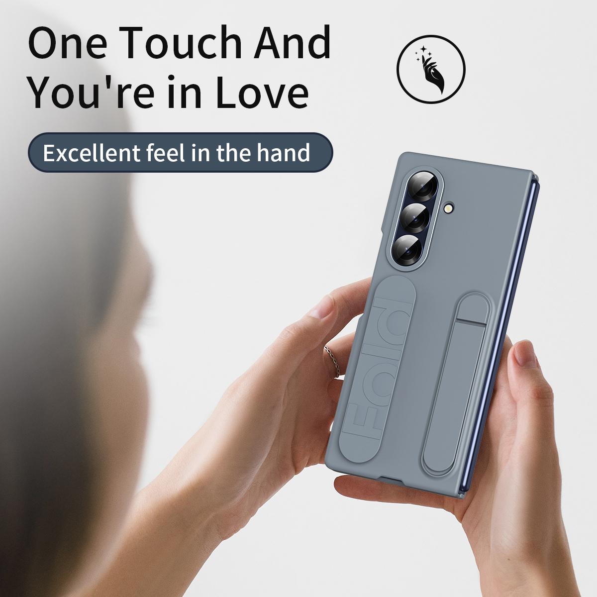 For Galaxy Z Fold8 Ultra 5G Star Pattern Wristband Holder Integrated Film Phone Case - Grey - EDA009849802D