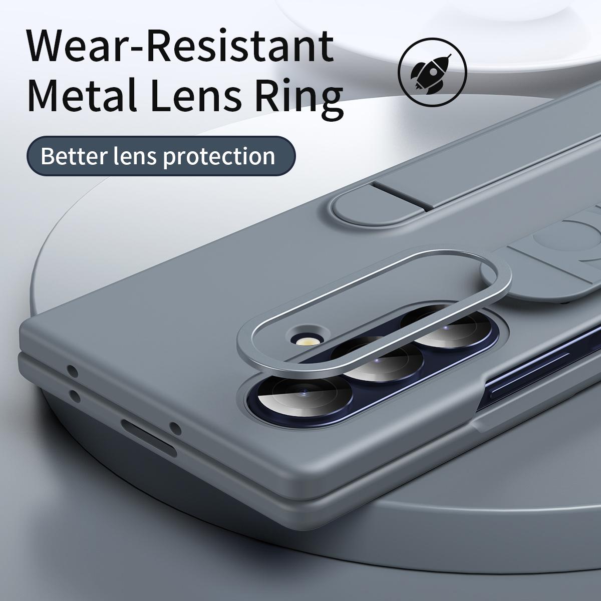 For Galaxy Z Fold8 Ultra 5G Star Pattern Wristband Holder Integrated Film Phone Case - Grey - EDA009849802D