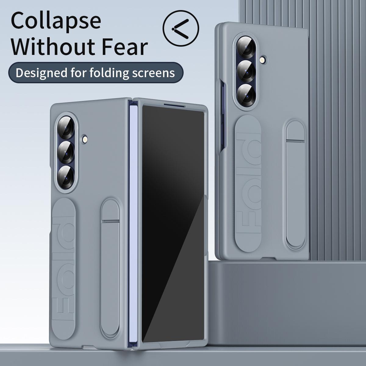 For Galaxy Z Fold8 Ultra 5G Star Pattern Wristband Holder Integrated Film Phone Case - Grey - EDA009849802D