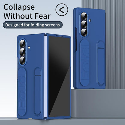 For Galaxy Z Fold8 Ultra 5G Star Pattern Wristband Holder Integrated Film Phone Case - Blue - EDA009849802E
