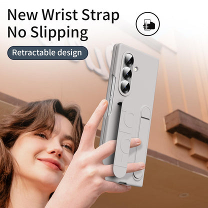 For Galaxy Z Fold8 Ultra 5G Star Pattern Wristband Holder Integrated Film Phone Case - Titanium Gray - EDA009849802F