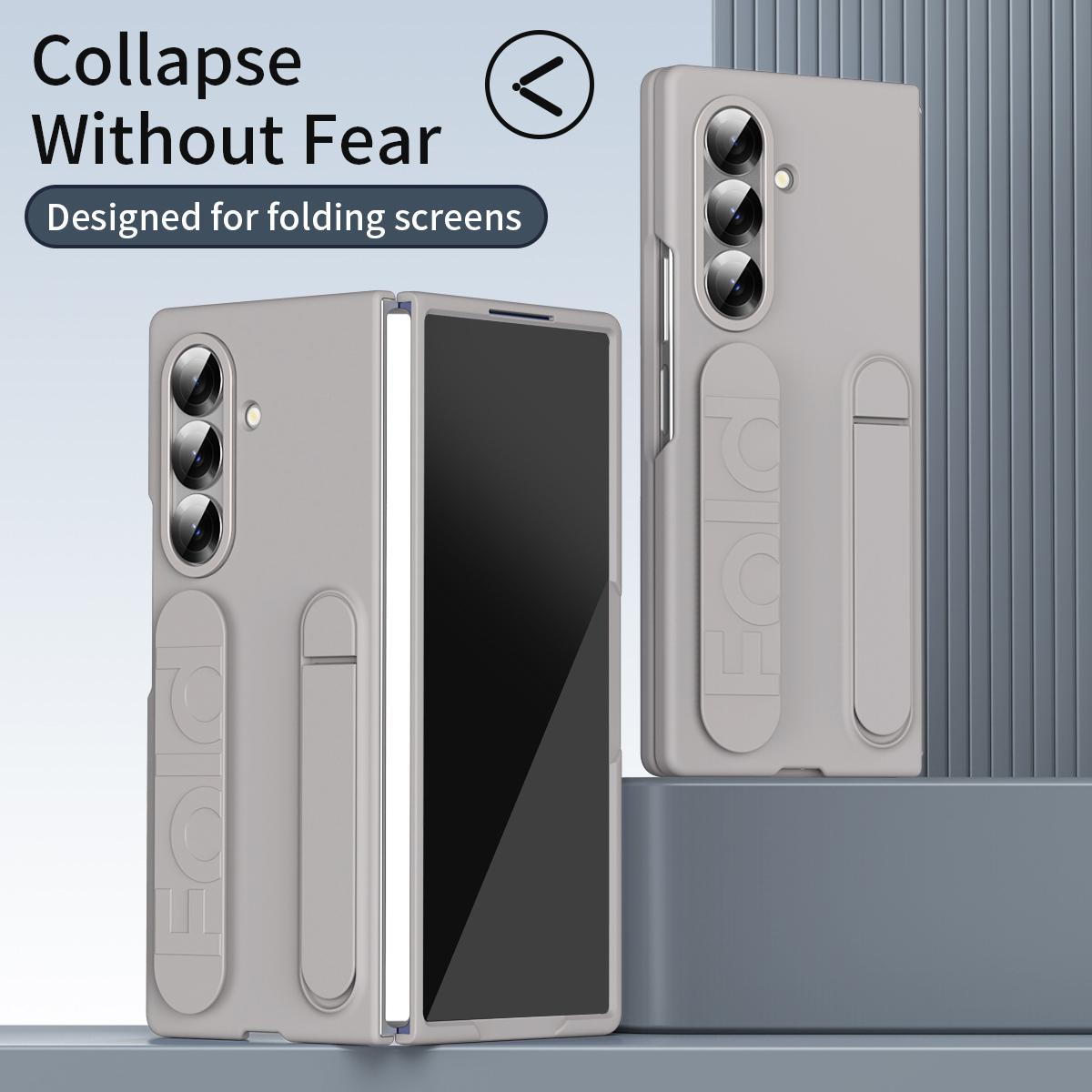 For Galaxy Z Fold8 Ultra 5G Star Pattern Wristband Holder Integrated Film Phone Case - Titanium Gray - EDA009849802F