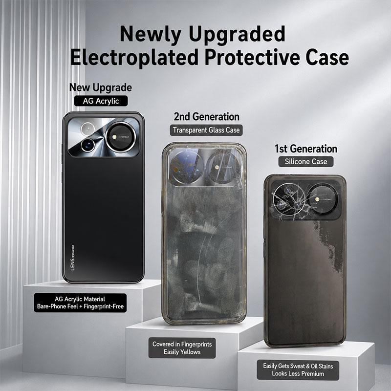 For Huawei nova 16 AG Frosted Electroplating Acrylic Phone Case - Silver White - EDA009851603B