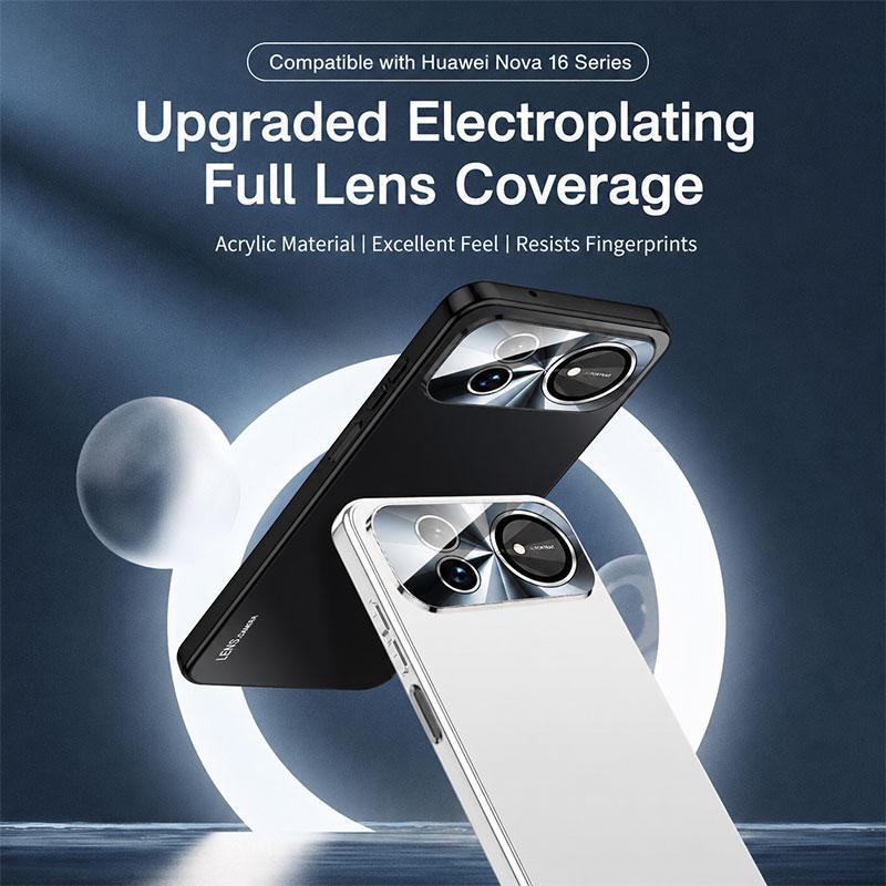 For Huawei nova 16 AG Frosted Electroplating Acrylic Phone Case - Gold - EDA009851603C