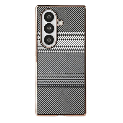 For Galaxy Z Fold7 5G Rainbow Kevlar-Plaid Magnetic PC Integrated Film Phone Case - Grey - EDA009852402C