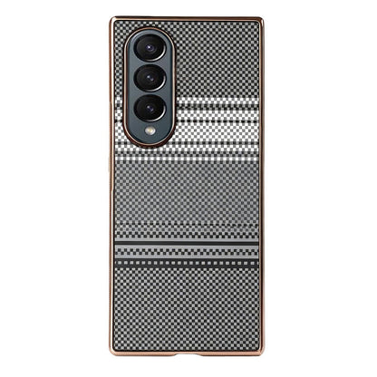 For Galaxy Z Fold3 5G Rainbow Kevlar-Plaid Magnetic PC Integrated Film Phone Case - Grey - EDA009852406C