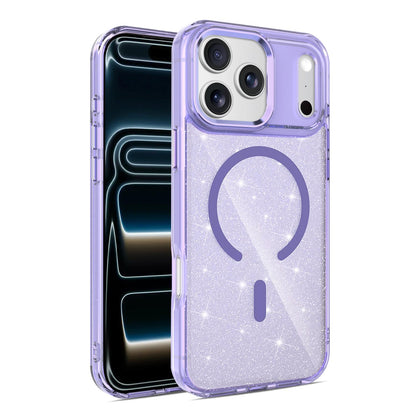 For iPhone 17 Pro Luxury Glitter TPU + PC Magnetic Phone Case - Purple - EDA009853302E