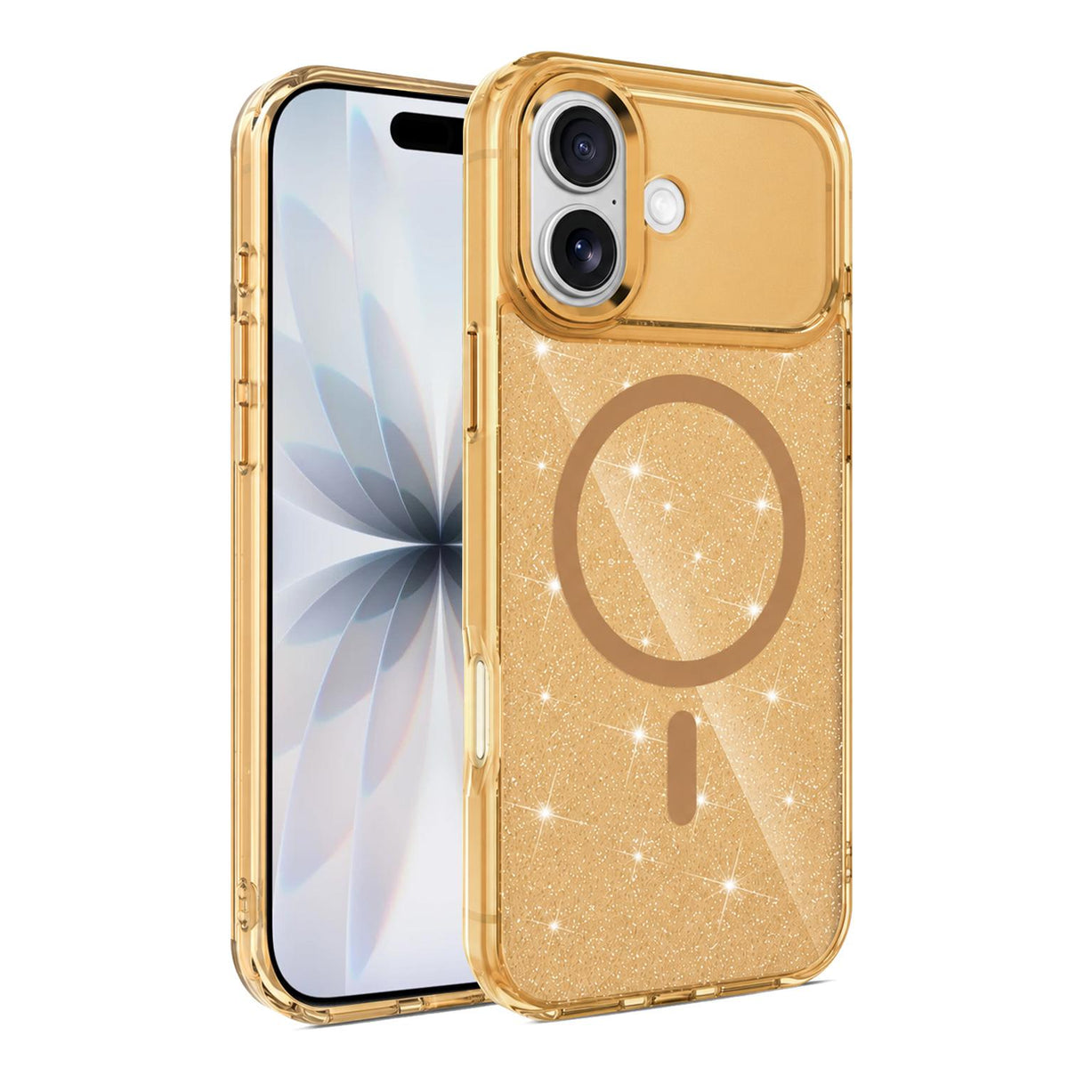 For iPhone 17 Luxury Glitter TPU + PC Magnetic Phone Case - Gold - EDA009853303B