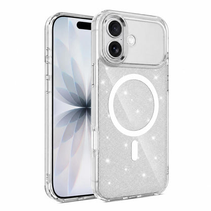 For iPhone 17 Luxury Glitter TPU + PC Magnetic Phone Case - Transparent - EDA009853303D