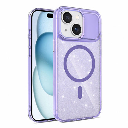 For iPhone 15 Luxury Glitter TPU + PC Magnetic Phone Case - Purple - EDA009853311E