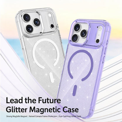For iPhone 15 Luxury Glitter TPU + PC Magnetic Phone Case - Purple - EDA009853311E