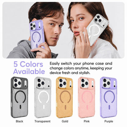 For iPhone 17 Pro Max Luxury Glitter TPU + PC Magnetic Phone Case - Purple - EDA009853301E