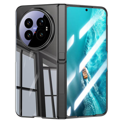 For vivo X Fold6 5G Electroplating Transparent Shockproof Phone Case with Hinge Holder - Black - EDA009860501A