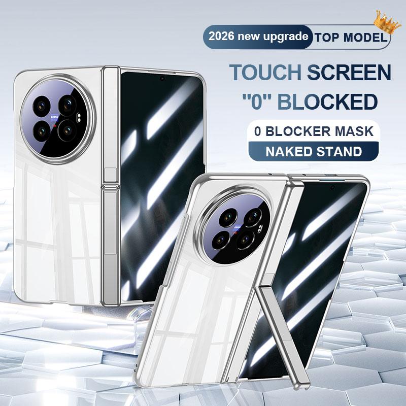 For vivo X Fold6 5G Electroplating Transparent Shockproof Phone Case with Hinge Holder - White - EDA009860501B