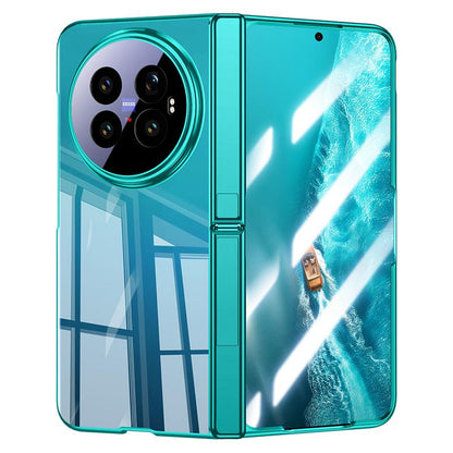 For vivo X Fold6 5G Electroplating Transparent Shockproof Phone Case with Hinge Holder - Green - EDA009860501C