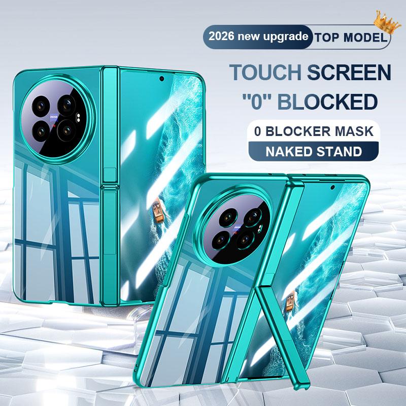 For vivo X Fold6 5G Electroplating Transparent Shockproof Phone Case with Hinge Holder - Green - EDA009860501C