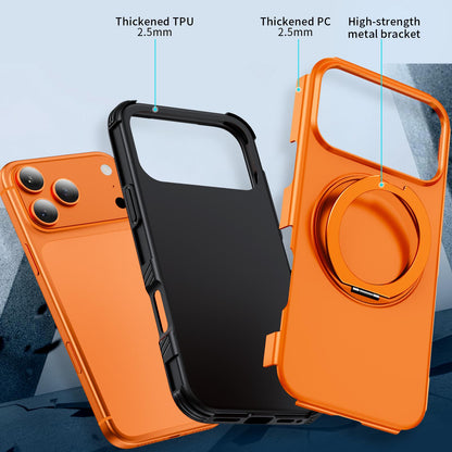 For iPhone 17 Pro Magnetic 360 Rotating Holder Phone Case - Orange - EDA009861201A