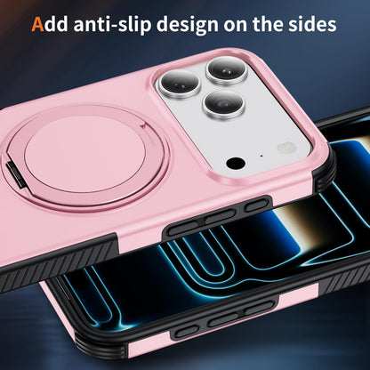 For iPhone 17 Pro Magnetic 360 Rotating Holder Phone Case - Pink - EDA009861201B