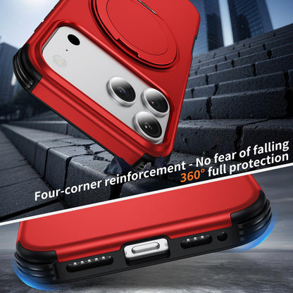 For iPhone 17 Pro Magnetic 360 Rotating Holder Phone Case - Red - EDA009861201D