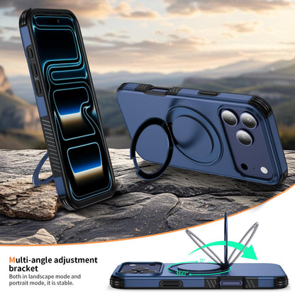 For iPhone 17 Pro Magnetic 360 Rotating Holder Phone Case - Blue - EDA009861201E
