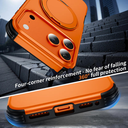 For iPhone 17 Pro Max Magnetic 360 Rotating Holder Phone Case - Orange - EDA009861202A