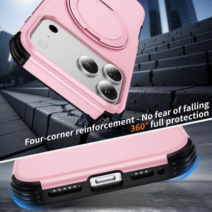 For iPhone 17 Pro Max Magnetic 360 Rotating Holder Phone Case - Pink - EDA009861202B