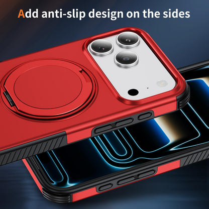 For iPhone 17 Pro Max Magnetic 360 Rotating Holder Phone Case - Red - EDA009861202D