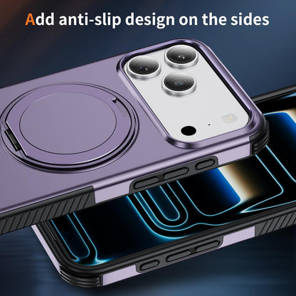 For iPhone 17 Pro Max Magnetic 360 Rotating Holder Phone Case - Light Purple - EDA009861202F