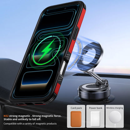 For iPhone 18 Pro Magnetic 360 Rotating Holder Phone Case - Red - EDA009861203D