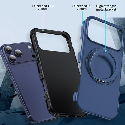For iPhone 18 Pro Magnetic 360 Rotating Holder Phone Case - Blue - EDA009861203E