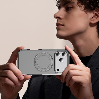 For iPhone 18 Pro Magnetic 360 Rotating Holder Phone Case - Silver - EDA009861203H