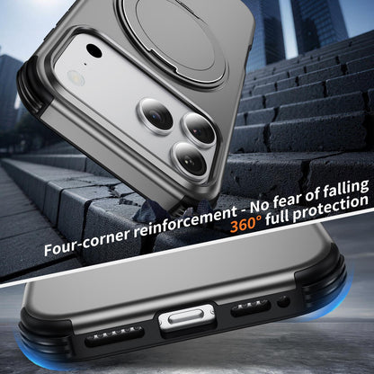 For iPhone 18 Pro Magnetic 360 Rotating Holder Phone Case - Silver - EDA009861203H