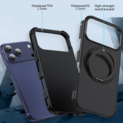 For iPhone 18 Pro Max Magnetic 360 Rotating Holder Phone Case - Black - EDA009861204C
