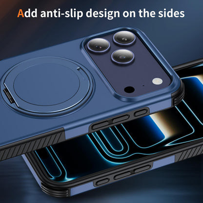 For iPhone 18 Pro Max Magnetic 360 Rotating Holder Phone Case - Blue - EDA009861204E